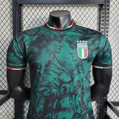 Maillot Italie concept graphique 2024/2025 – détail du motif et de l’écusson
