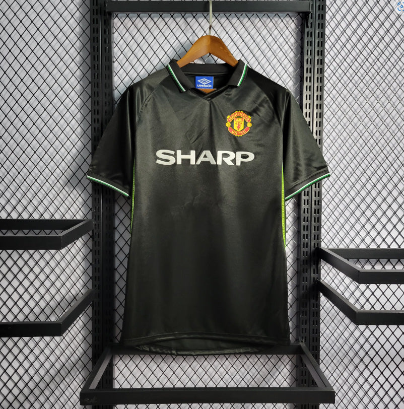 Manchester United – Maillot Extérieur Rétro Noir – 1998/1999 – Version Fan