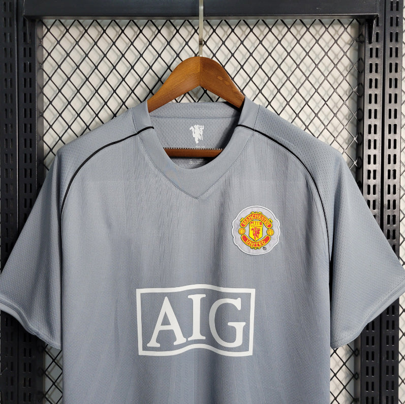 Manchester United – Maillot Extérieur Gris – 2007/2008 – Version Fan