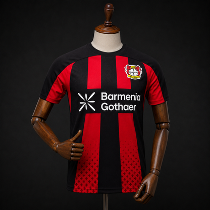 Bayer Leverkusen domicile rouge et noir Fan face