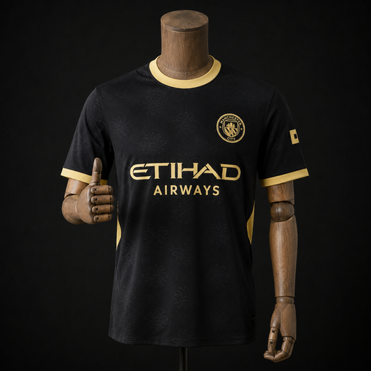 Manchester City maillot Third noir et or 2026/2027 version Fan vue de face